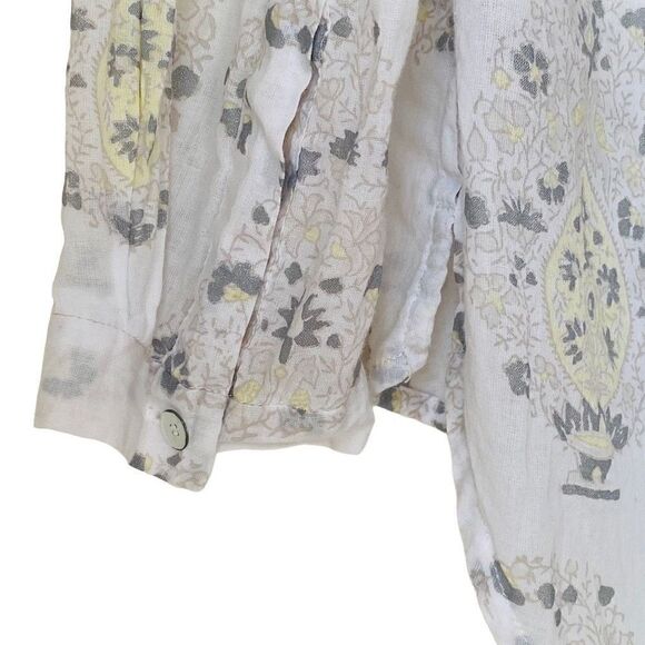 Rebecca Taylor white cotton lightweight neutral floral tunic blouse top size 2 - Picture 12 of 16